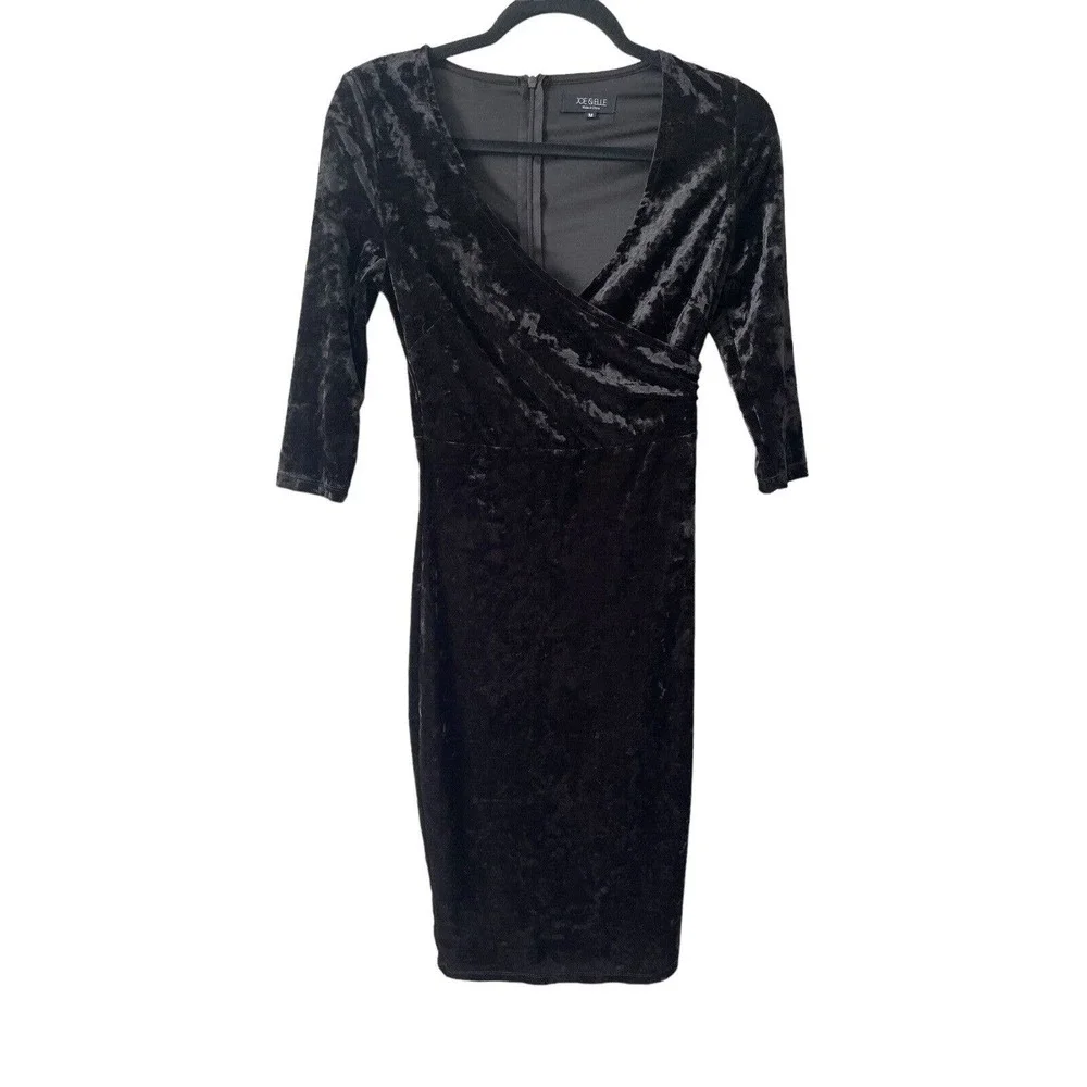 Joe and Elle Womens Dress Sz Medium Black Velvet Cocktail - Picture 1 of 4